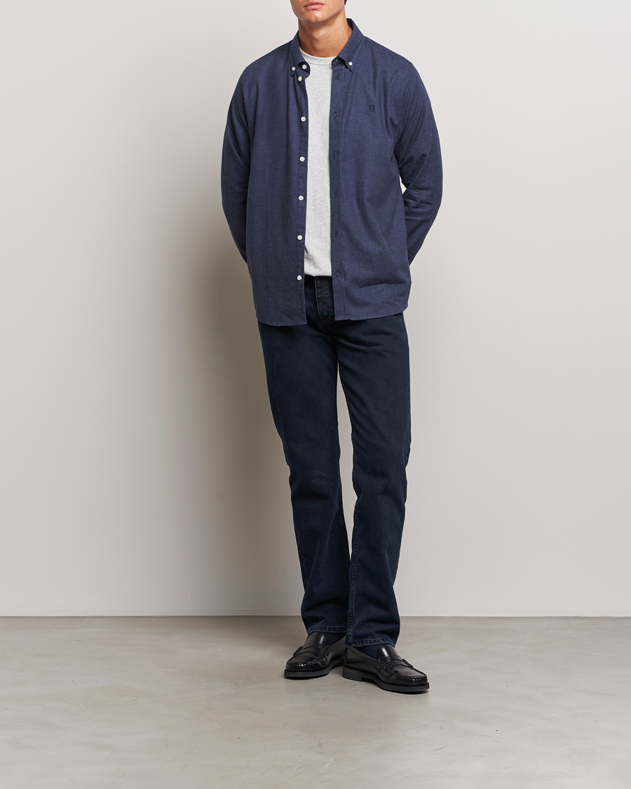 Mies | Kauluspaidat | LES DEUX | Dessert Reg Shirt Dark Navy Melange