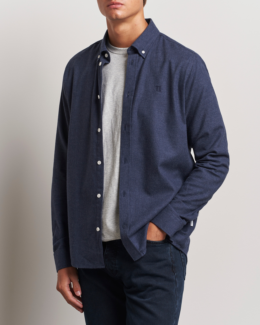 Mies | Kauluspaidat | LES DEUX | Dessert Reg Shirt Dark Navy Melange