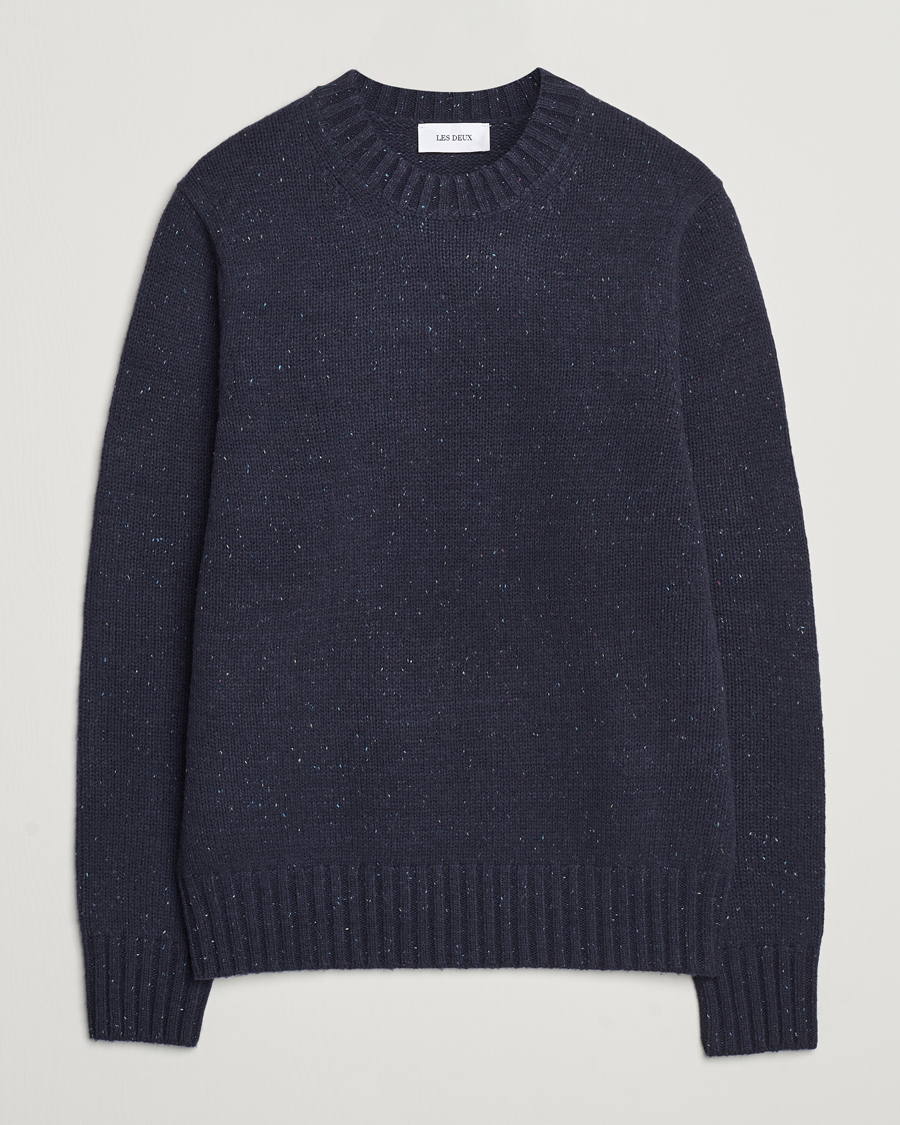 Mies | Puserot | LES DEUX | Gary Fleck Wool Roundneck Dark Navy