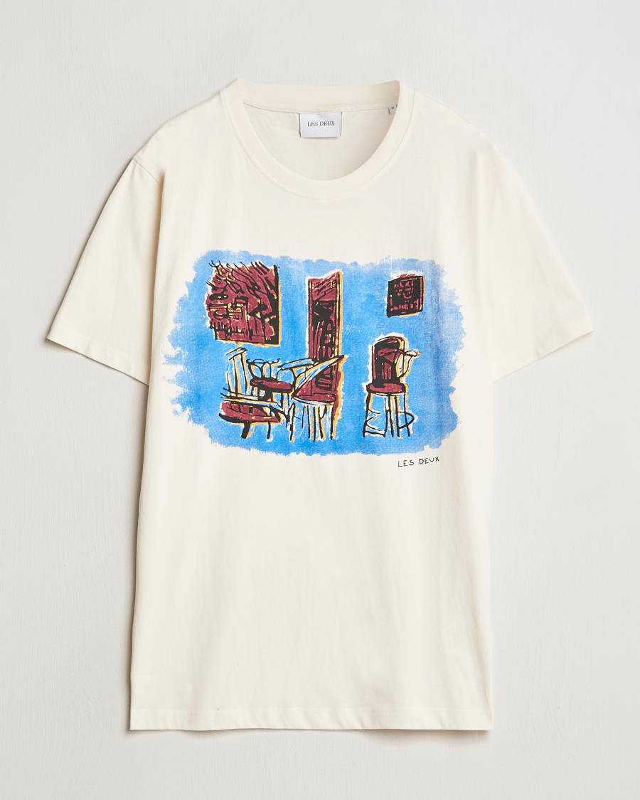 Mies | T-paidat | LES DEUX | Berkeley Print T-Shirt Ivory