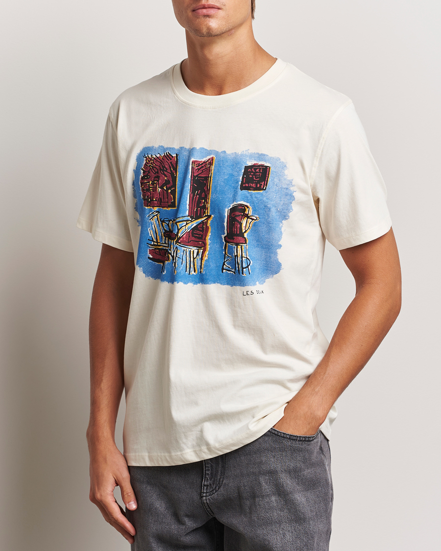 Mies | T-paidat | LES DEUX | Berkeley Print T-Shirt Ivory