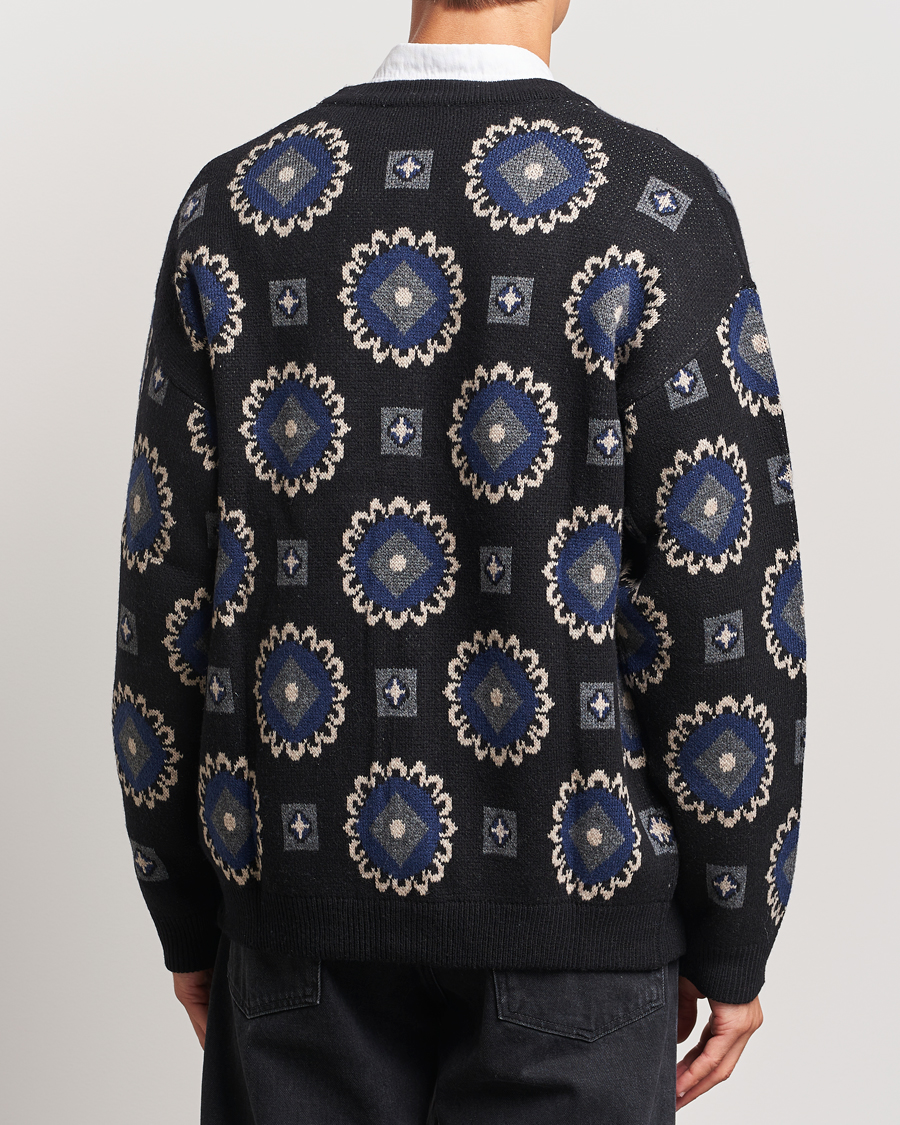 Mies | Puserot | LES DEUX | Aro Paisley Cardigan Black/Blueprint