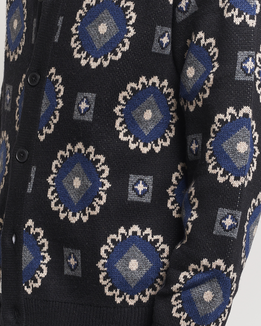 Mies | Puserot | LES DEUX | Aro Paisley Cardigan Black/Blueprint