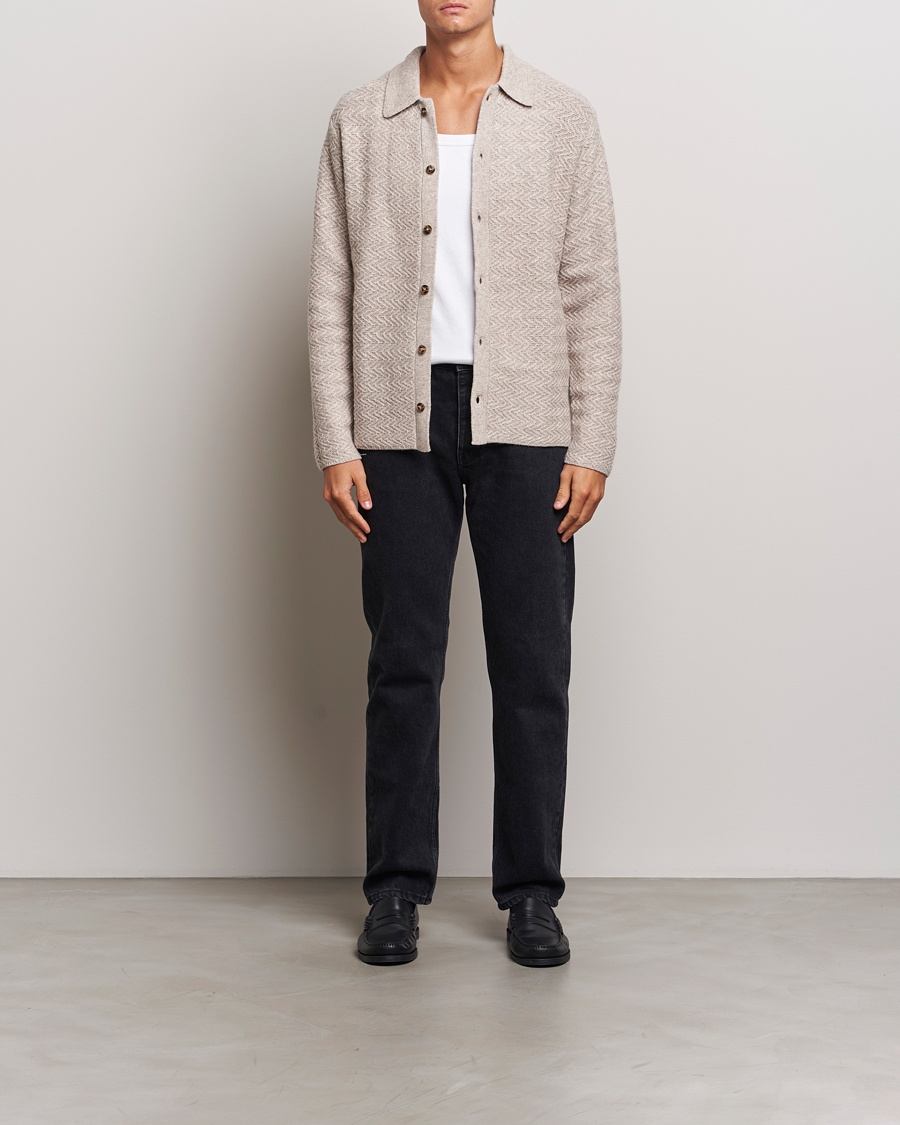 Mies | Puserot | LES DEUX | Finnegan Knit Shirt Oatmeal Melange