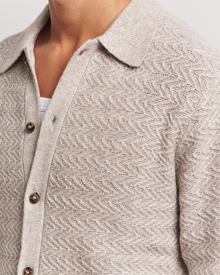 Mies | Puserot | LES DEUX | Finnegan Knit Shirt Oatmeal Melange