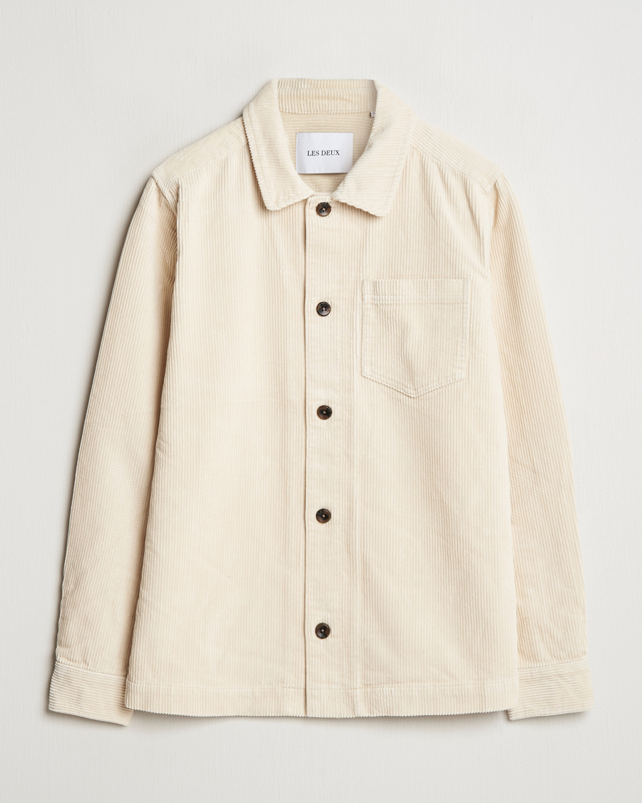 Mies | Kauluspaidat | LES DEUX | Layton Corduroy Overshirt Ivory