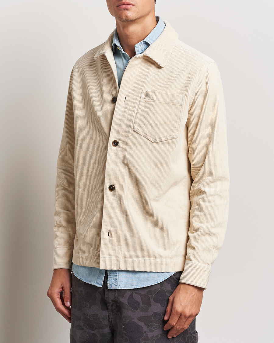 Mies | Kauluspaidat | LES DEUX | Layton Corduroy Overshirt Ivory
