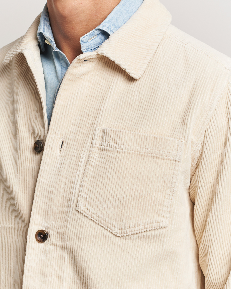 Mies | Kauluspaidat | LES DEUX | Layton Corduroy Overshirt Ivory