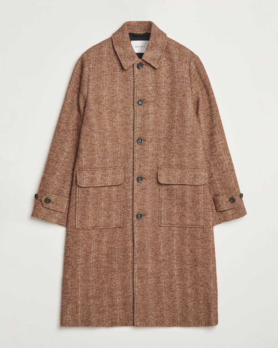 Mies | Takit | LES DEUX | Maximilian Herringbone Coat Coffe Brown