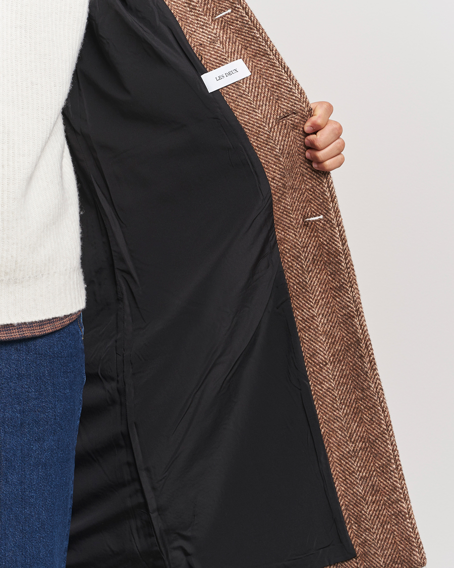 Mies | Takit | LES DEUX | Maximilian Herringbone Coat Coffe Brown
