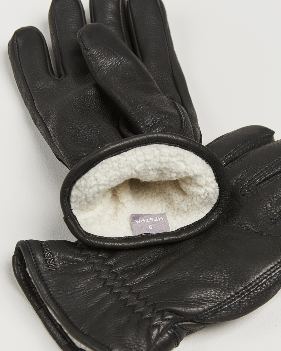 Mies | Käsineet | Hestra | Burensvik Deerskin Wool Pile Glove Black
