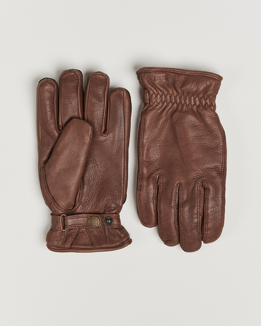Mies | Käsineet | Hestra | Burensvik Deerskin Wool Pile Glove Chocolate