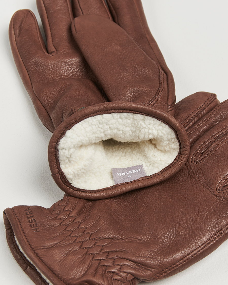 Mies | Käsineet | Hestra | Burensvik Deerskin Wool Pile Glove Chocolate