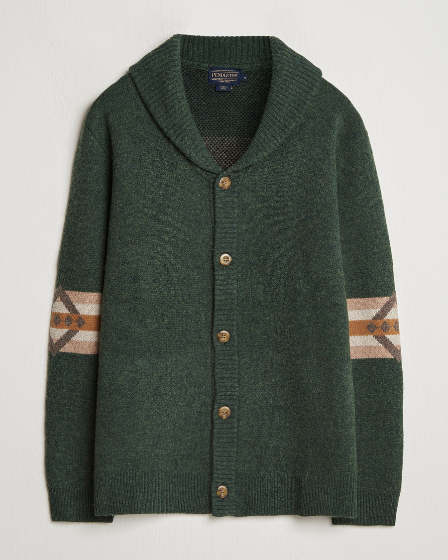 Mies | Puserot | Pendleton | Nehalem Lambswool Cardigan Forest Green