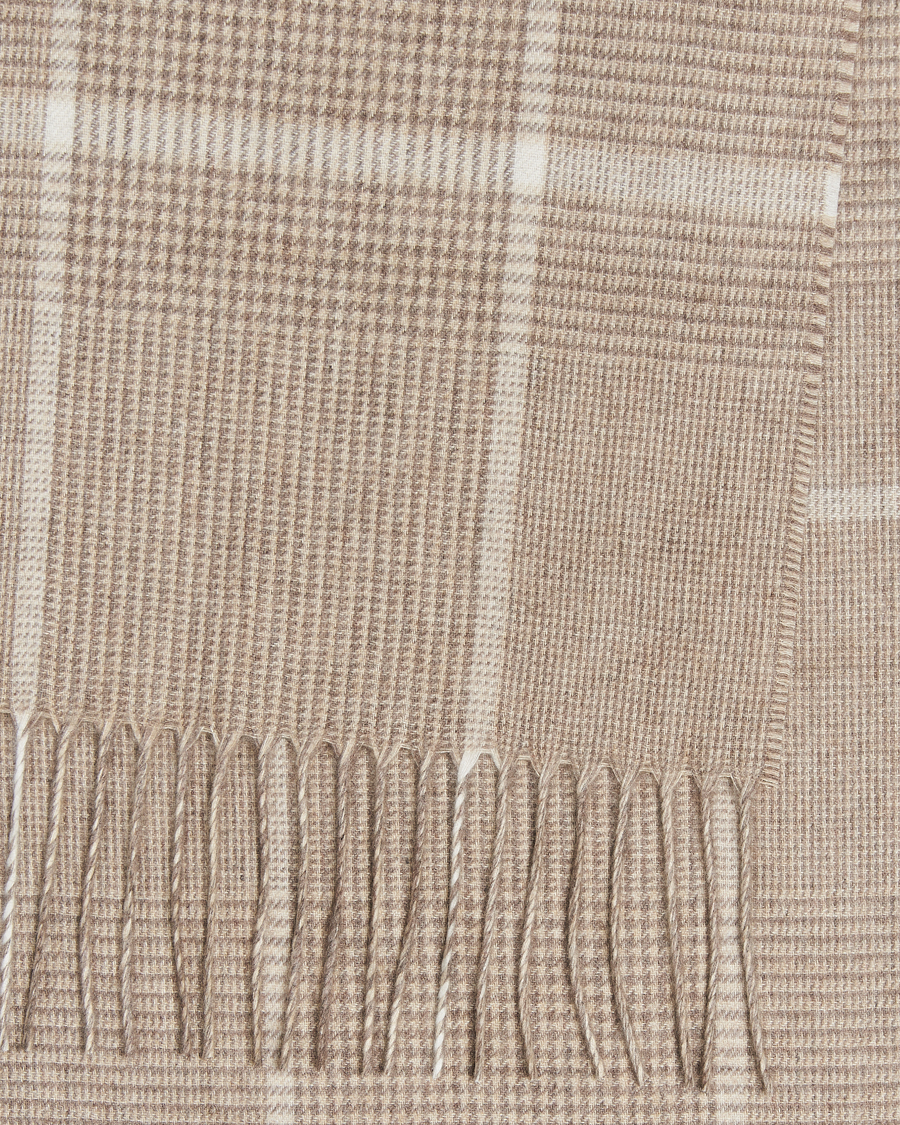 Mies | Piacenza Cashmere Cashmere/Silk Overcheck Scarf Beige | Piacenza Cashmere | Cashmere/Silk Overcheck Scarf Beige