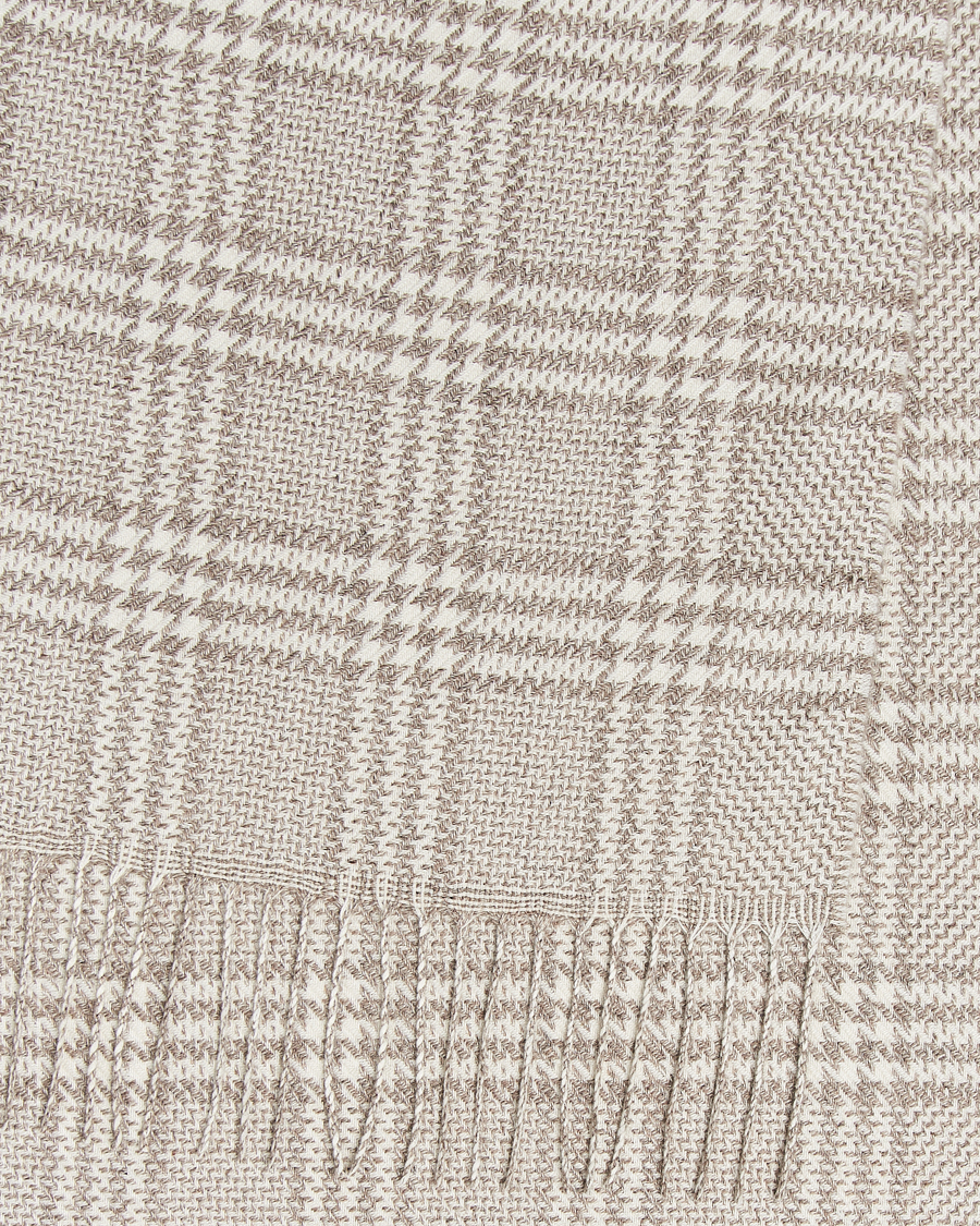 Mies | Piacenza Cashmere Cashmere/Silk Houndstooth Scarf Light Beige | Piacenza Cashmere | Cashmere/Silk Houndstooth Scarf Light Beige