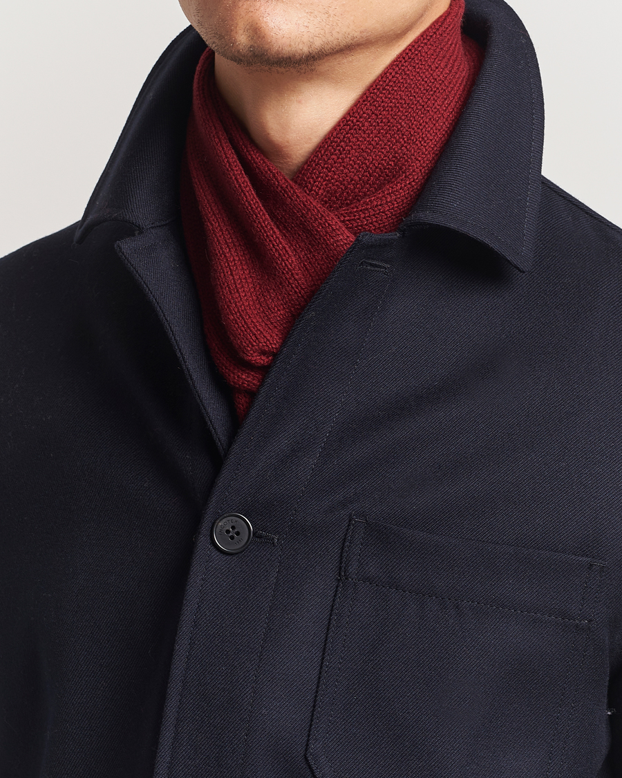 Mies | Piacenza Cashmere Short Loop Cashmere Scarf Burgundy | Piacenza Cashmere | Short Loop Cashmere Scarf Burgundy
