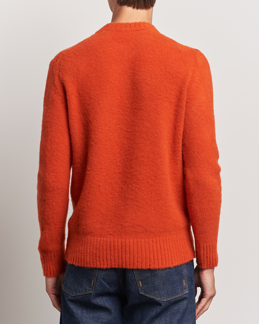 Mies | Puserot | Piacenza Cashmere | Brushed Wool Crew Neck Orange