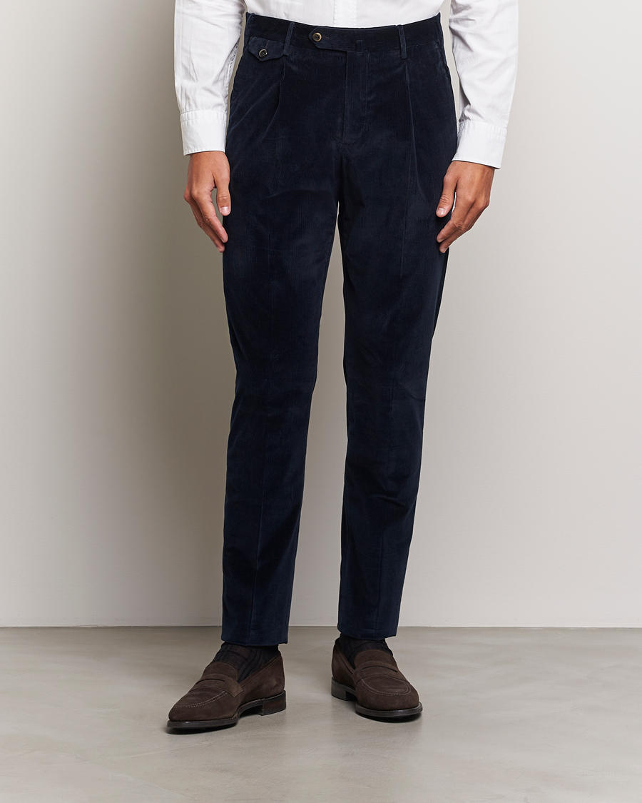 Mies | Housut | PT01 | Slim Fit Corduroy Trousers Navy