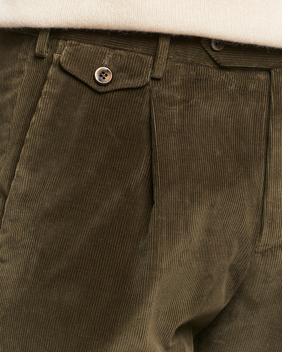 Mies | Housut | PT01 | Slim Fit Corduroy Trousers Dark Green