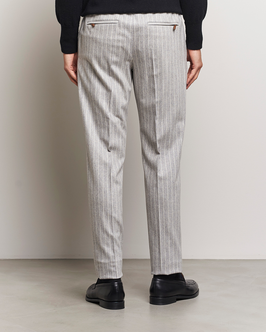 Mies | Housut | PT01 | Slim Fit Wool/Cashmere Drawstring Trousers Light Grey