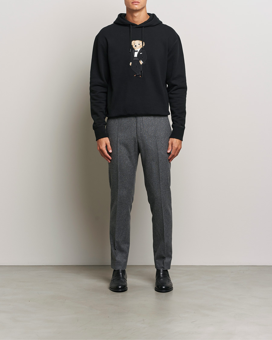 Mies | Puserot | Ralph Lauren Purple Label | Luxury Fleece Bear Hoodie Black