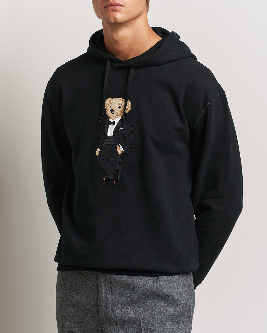 Mies | Puserot | Ralph Lauren Purple Label | Luxury Fleece Bear Hoodie Black