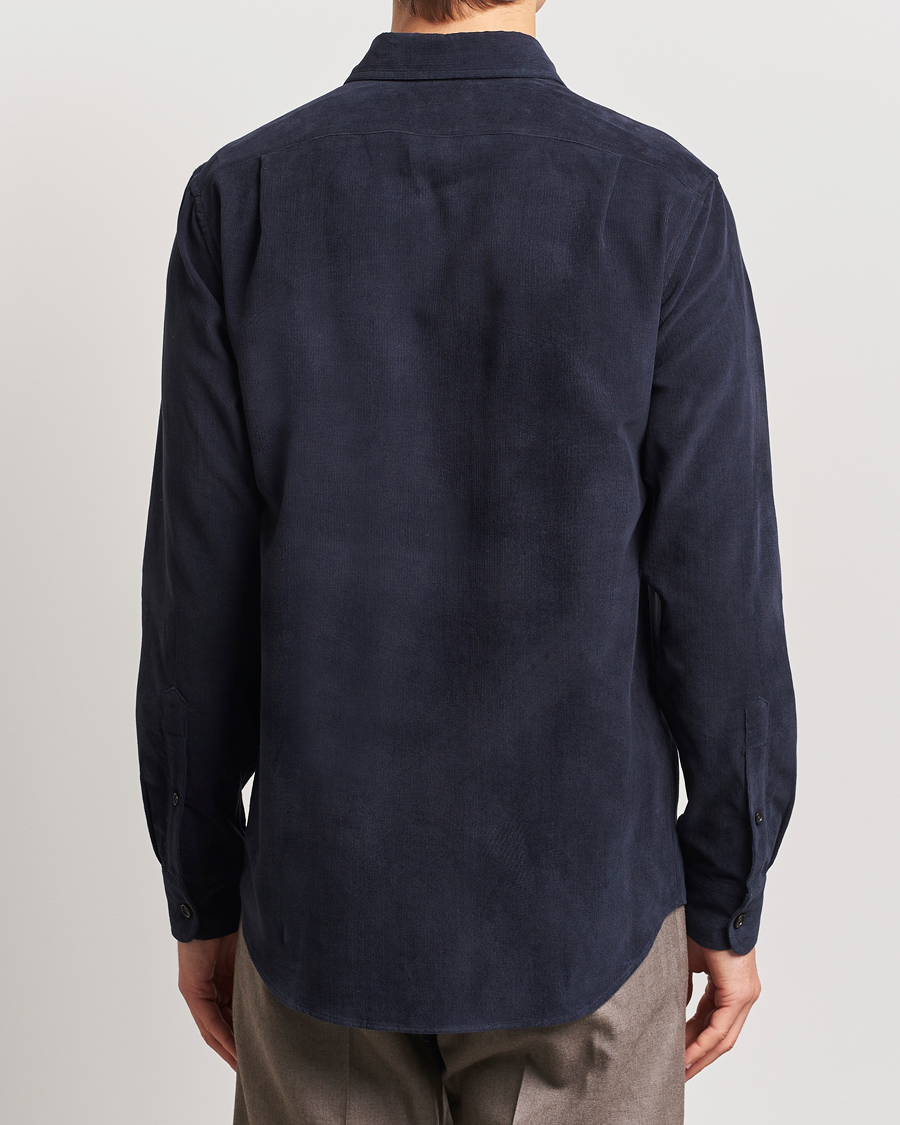 Mies | Kauluspaidat | Ralph Lauren Purple Label | Cotton/Cashmere Corduroy Overshirt Navy