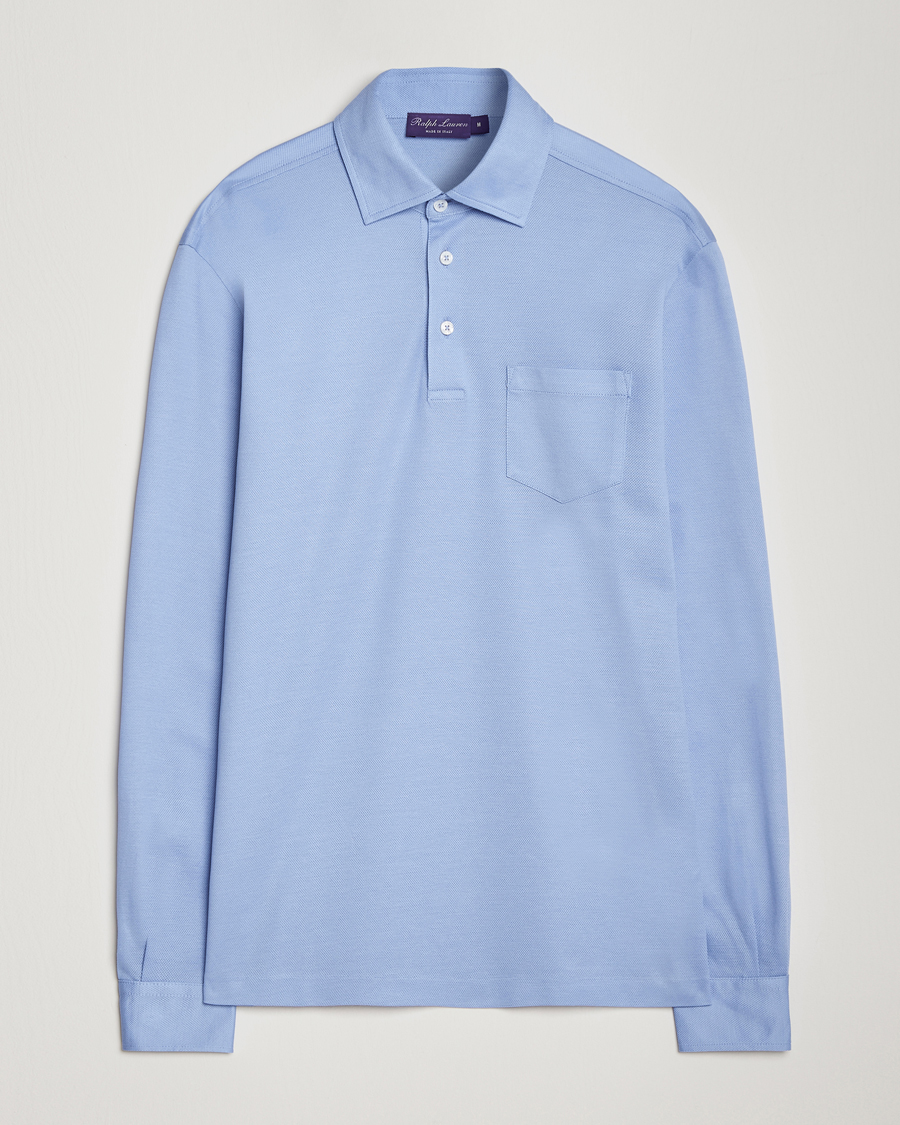 Mies | Puserot | Ralph Lauren Purple Label | Long Sleeve Polo Light Blue