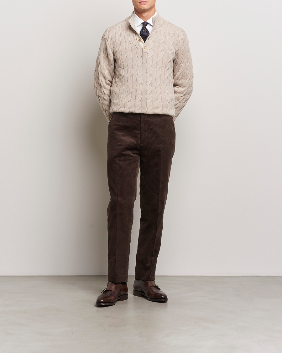 Mies | Housut | Ralph Lauren Purple Label | Wale Corduroy Trousers Brown