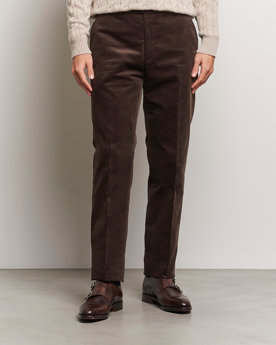 Mies | Housut | Ralph Lauren Purple Label | Wale Corduroy Trousers Brown