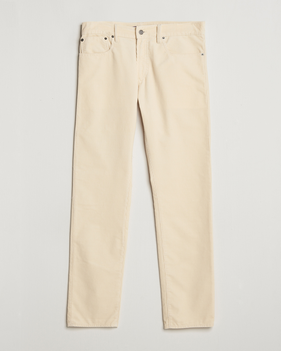 Mies | Housut | Ralph Lauren Purple Label | Slim Fit 5-Pocket Corduroy Pants Cream
