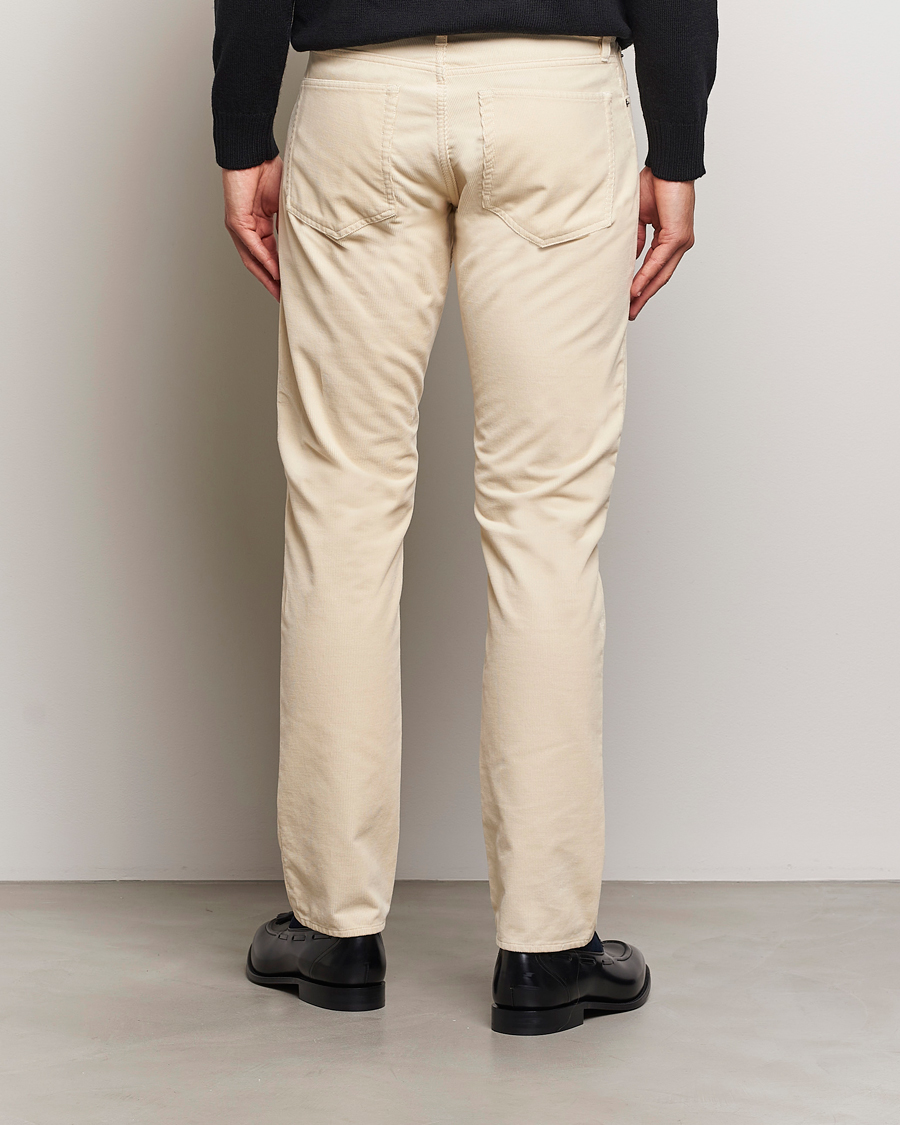Mies | Housut | Ralph Lauren Purple Label | Slim Fit 5-Pocket Corduroy Pants Cream
