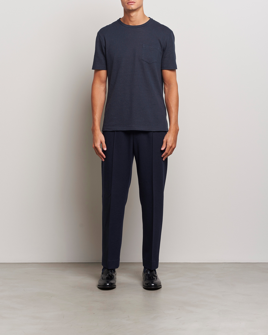 Mies | T-paidat | Ralph Lauren Purple Label | Knitted Pocket T-Shirt Navy