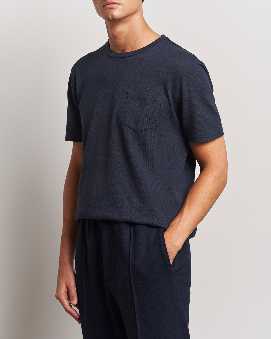 Mies | T-paidat | Ralph Lauren Purple Label | Knitted Pocket T-Shirt Navy