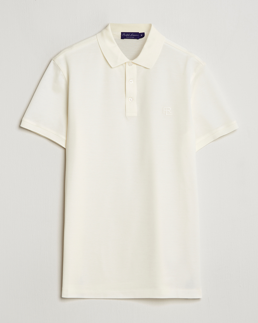 Mies | Pikeet | Ralph Lauren Purple Label | Monogram Logo Polo Off White