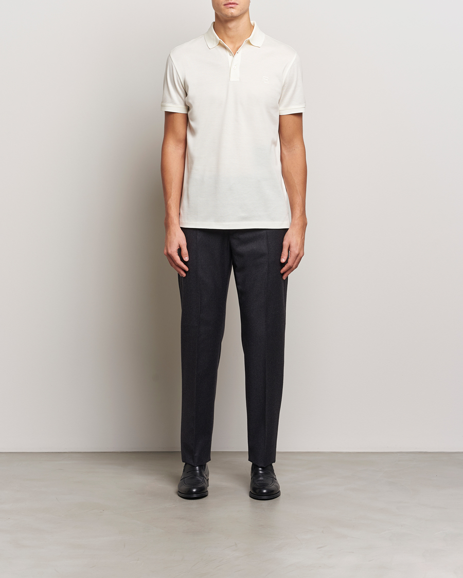 Mies | Pikeet | Ralph Lauren Purple Label | Monogram Logo Polo Off White