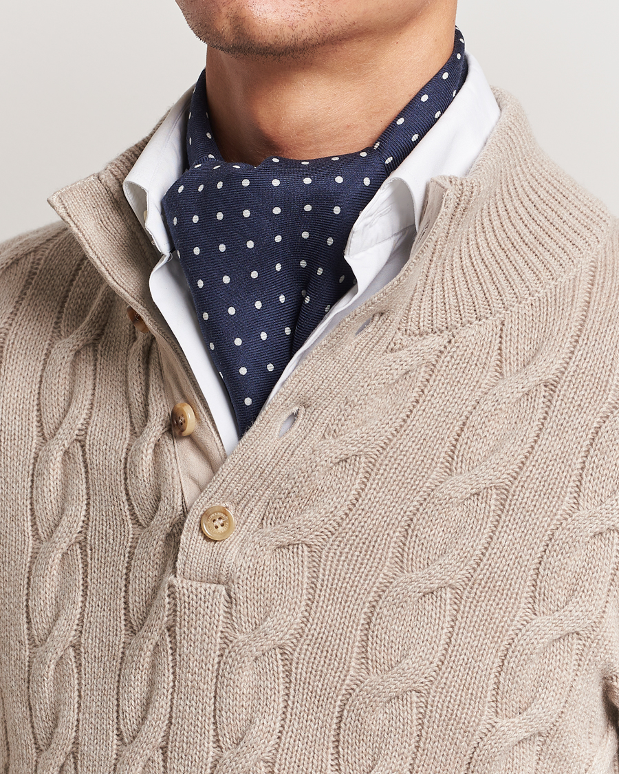 Mies | Ralph Lauren Purple Label Printed Cashmere Scarf Navy Dot | Ralph Lauren Purple Label | Printed Cashmere Scarf Navy Dot