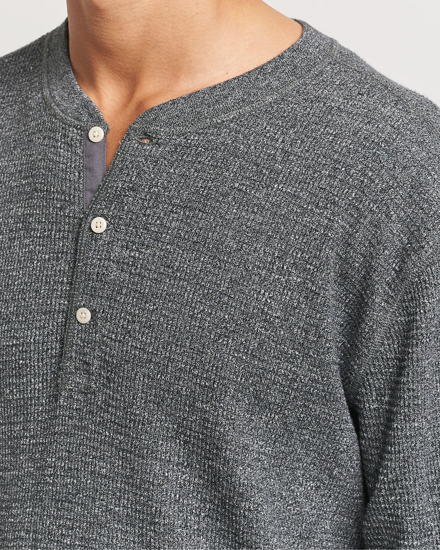 Mies | Puserot | RRL | Long Sleeve Henley Charcoal Heather