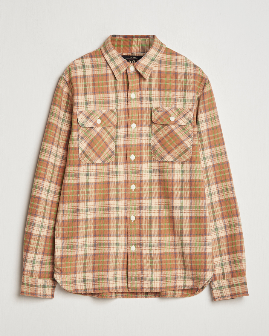 Mies | Kauluspaidat | RRL | Matlock Plaid Shirt Orange Multi