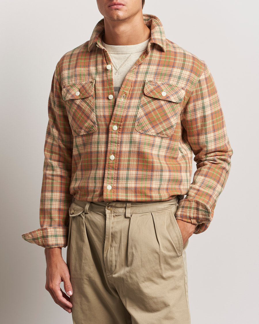 Mies | Kauluspaidat | RRL | Matlock Plaid Shirt Orange Multi