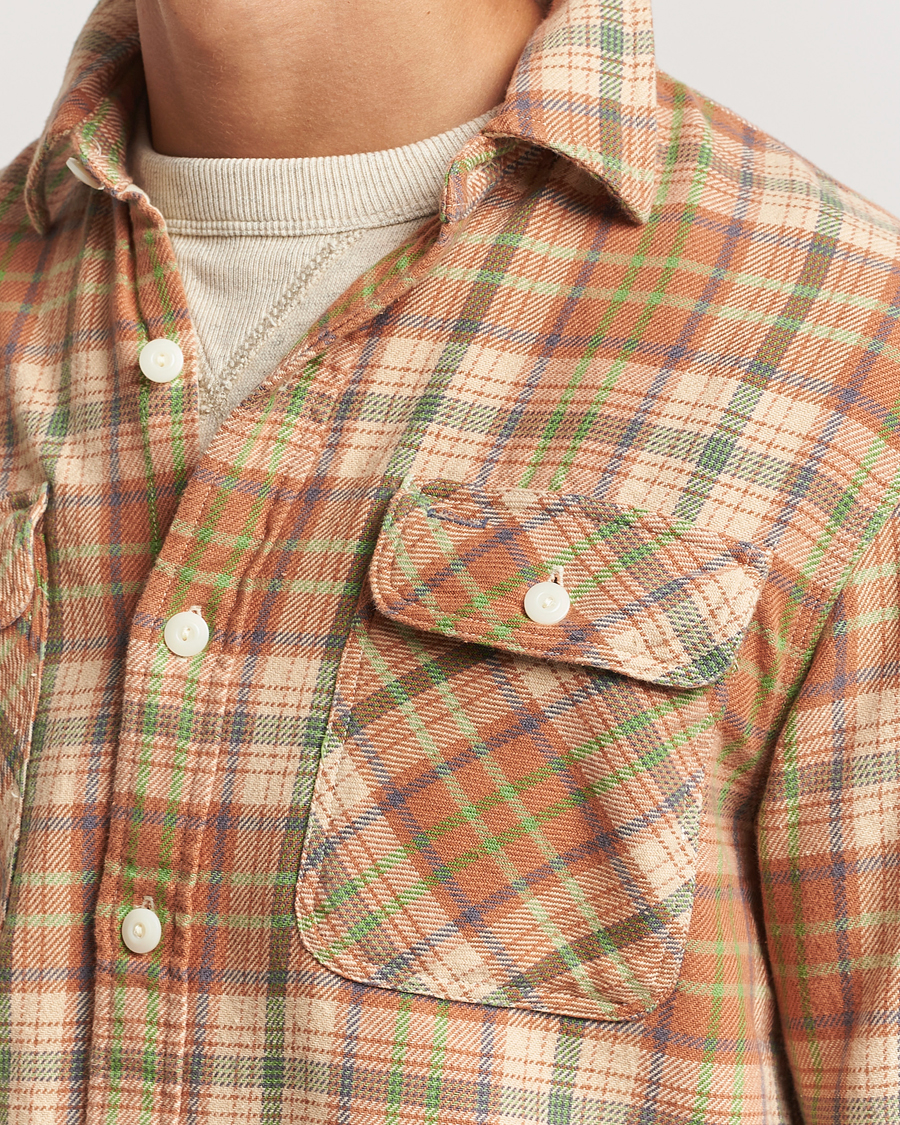 Mies | Kauluspaidat | RRL | Matlock Plaid Shirt Orange Multi
