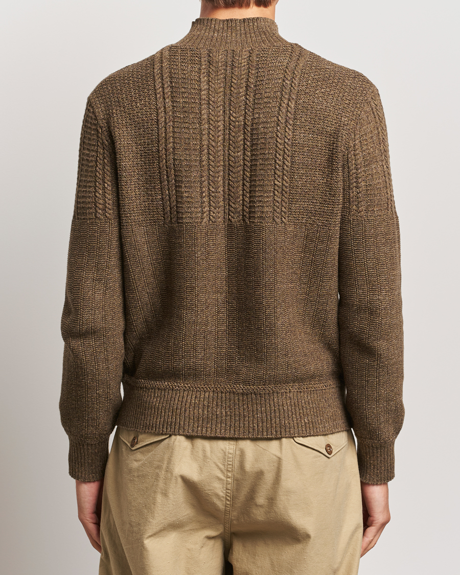 Mies | Puserot | RRL | Mock Neck Pullover Olive Heather