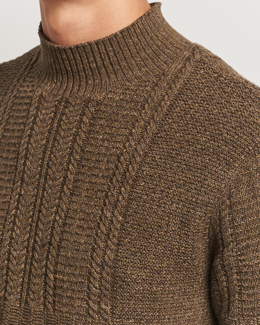 Mies | Puserot | RRL | Mock Neck Pullover Olive Heather