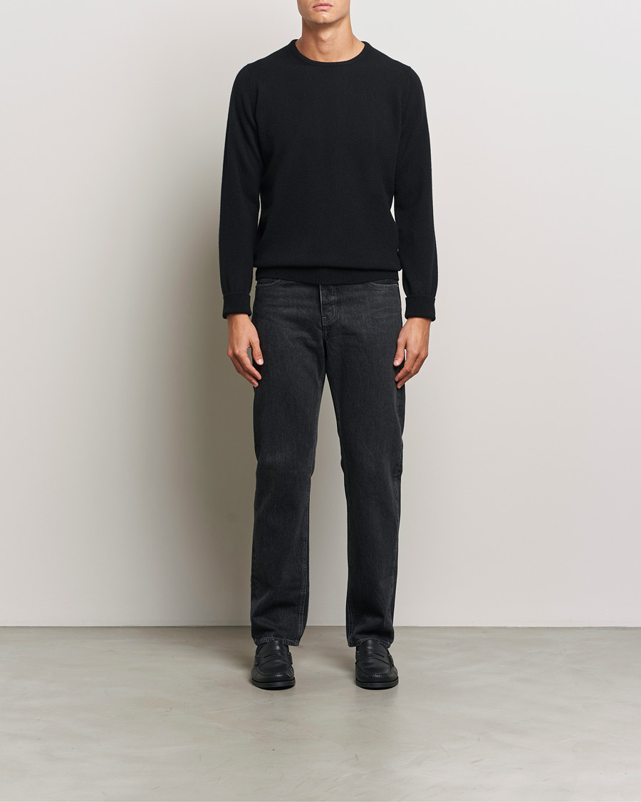 Mies | Puserot | William Lockie | Rob Lambswool Crewneck Black