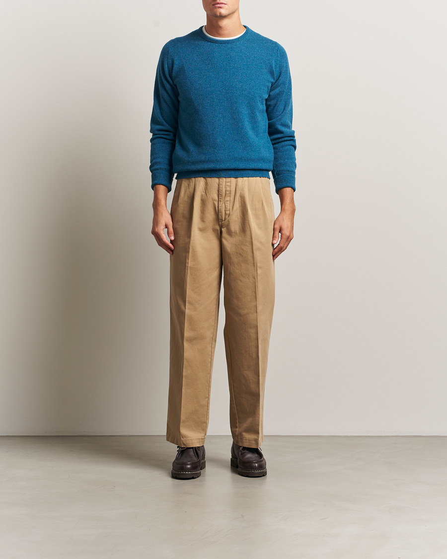 Mies | Puserot | William Lockie | Rob Lambswool Crewneck Mallard