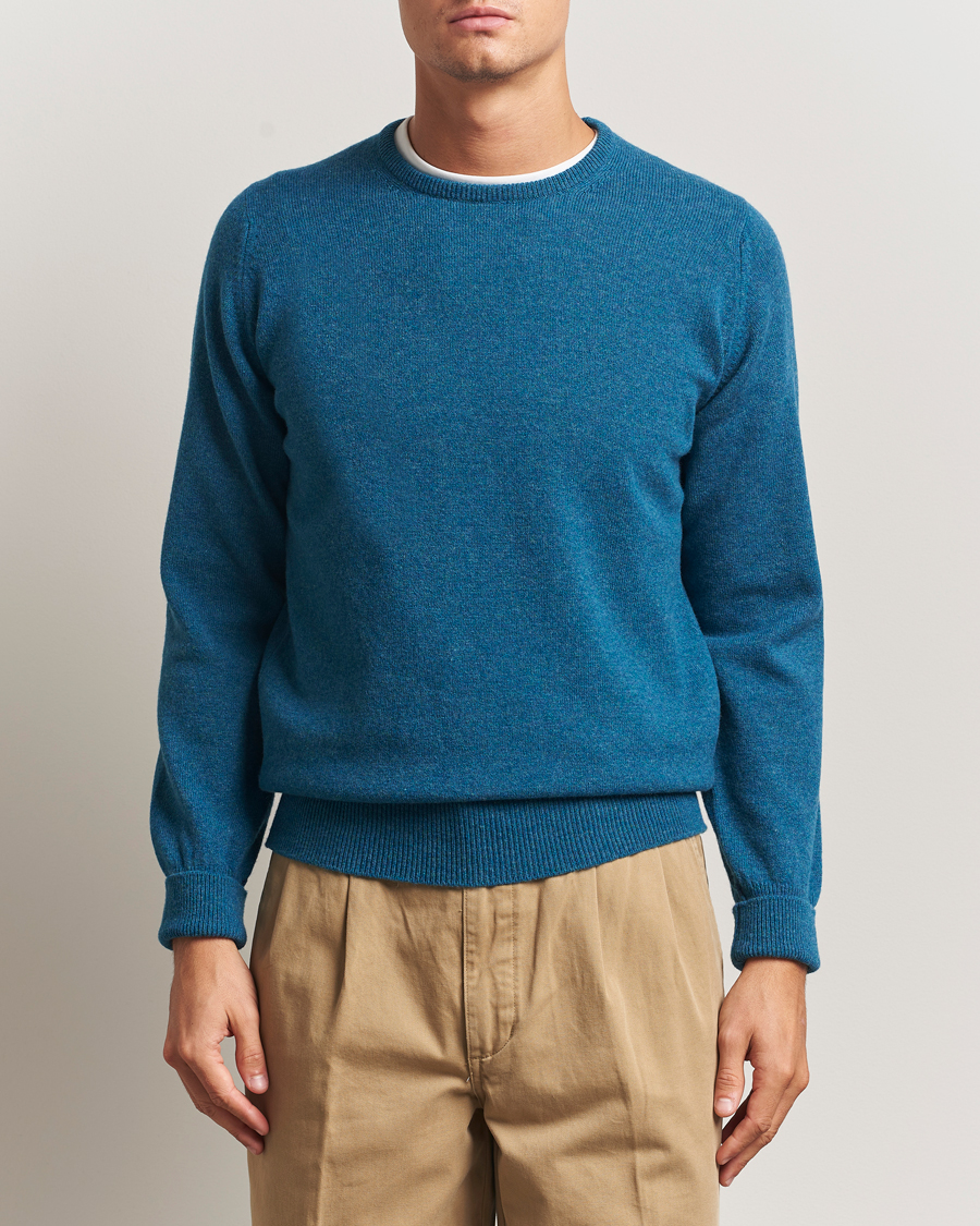 Mies | Puserot | William Lockie | Rob Lambswool Crewneck Mallard