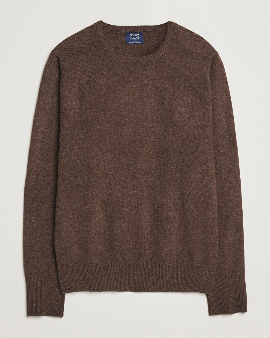 Mies | Puserot | William Lockie | Rob Lambswool Crewneck Mocha