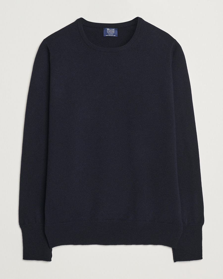 Mies | Puserot | William Lockie | Rob Lambswool Crewneck Navy