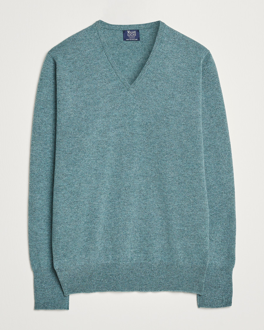 Mies | Puserot | William Lockie | Rob Lambswool V-Neck Caspian